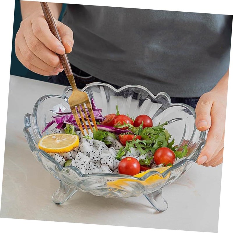 Glass Footed Serving Bowl for Fruits Desserts Snacks Kitchen Dining Tableware - Image 5