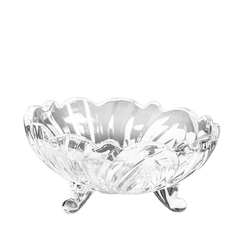 Glass Footed Serving Bowl for Fruits Desserts Snacks Kitchen Dining Tableware - Image 2