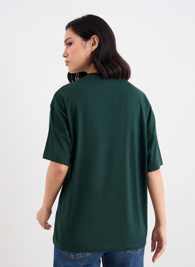 Styli Slogan Print Longline Oversized T-Shirt - Image 4