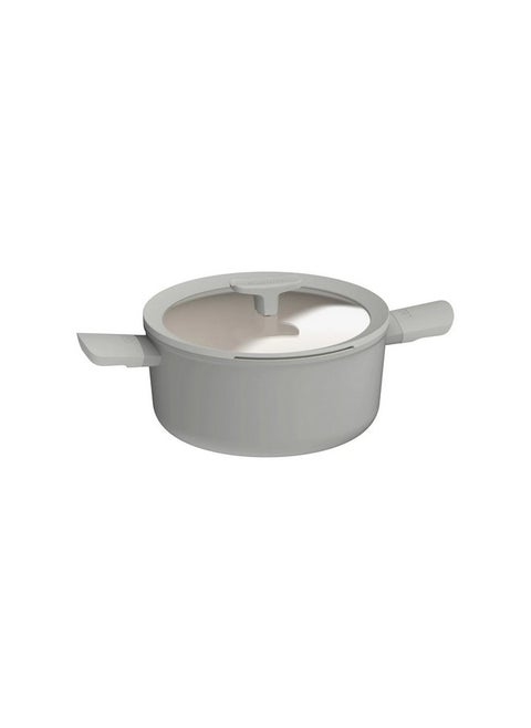 Leo Balance Moonmist Non-Stick Covered Stockpot Grey and Clear 24 x 11.5 cm 3950429