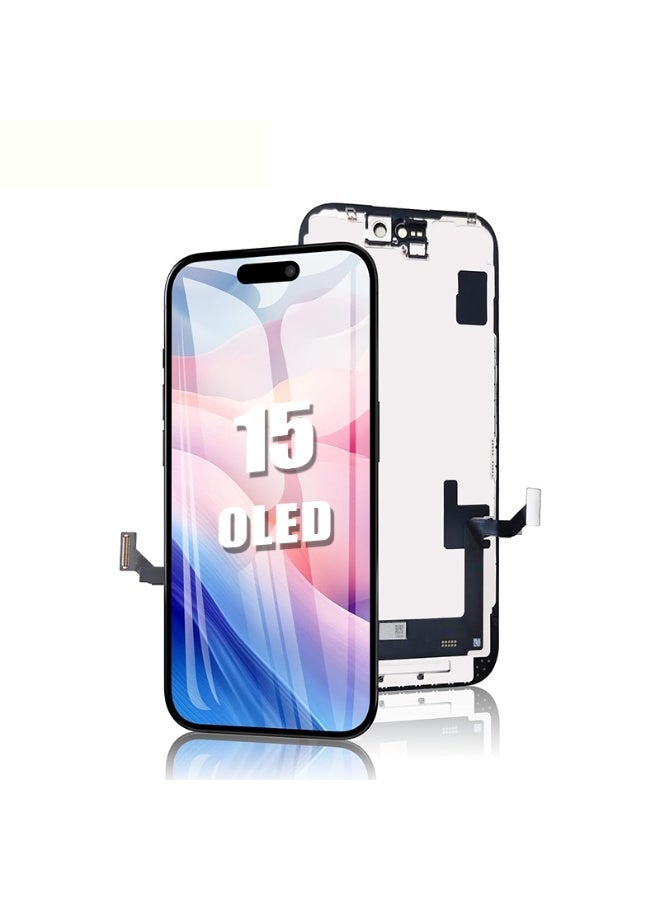 Kara Manda for iPhone 15 Screen Replacement OLED [NOT LCD] 6.1 Inch Display 3D Touch Screen FHD Digitizer Frame Assembly (A2846 A3089 A3090 A3092 - Image 1