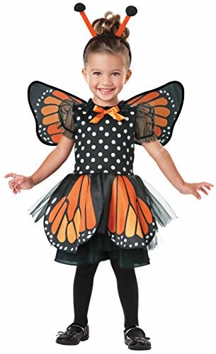 Seasons Beautiful Butterfly Pretend Play Costume, Orange - Image 1