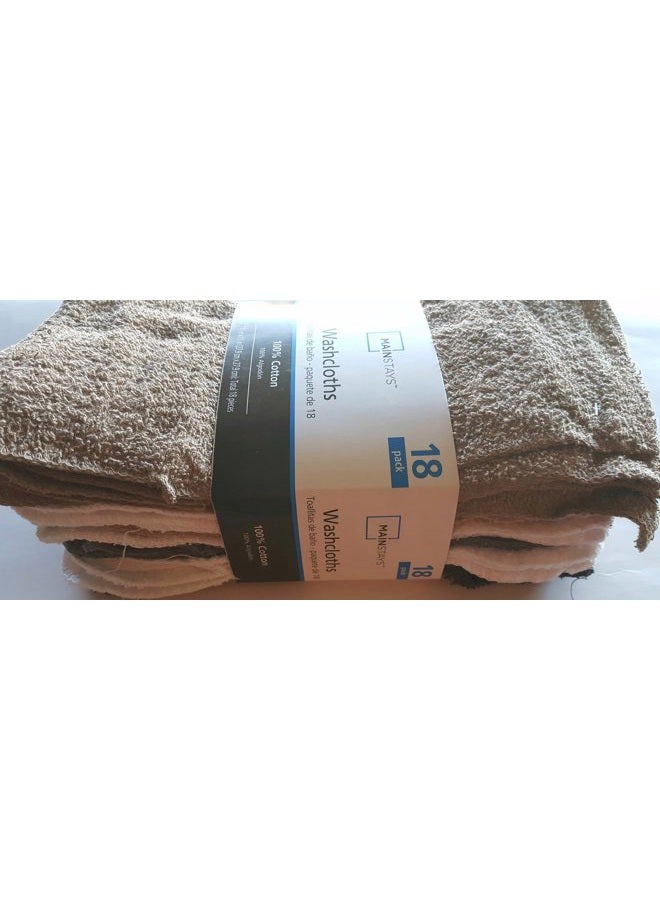 MAINSTAYS 18 Pack Assorted Cotton Terry Thin Washcloths Rags (BWWGB) - Image 3