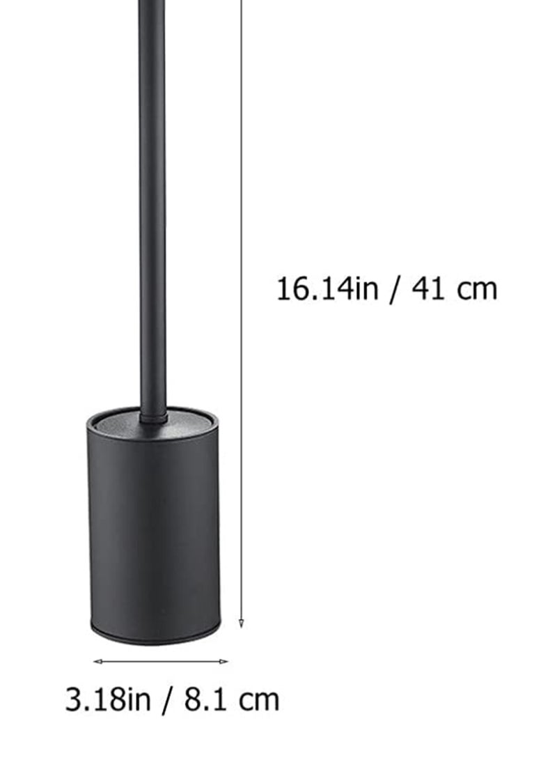 SYOSI Toilet Brush and Holder Set for Bathroom, Flexible Toilet Bowl Brush Head, Compact Size for Storage and Organization, Stainless Steel Long Handle Toilet Brush WC for Home Bathroom Black - Image 5