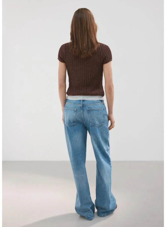 مانجو Short-sleeved crochet cardigan