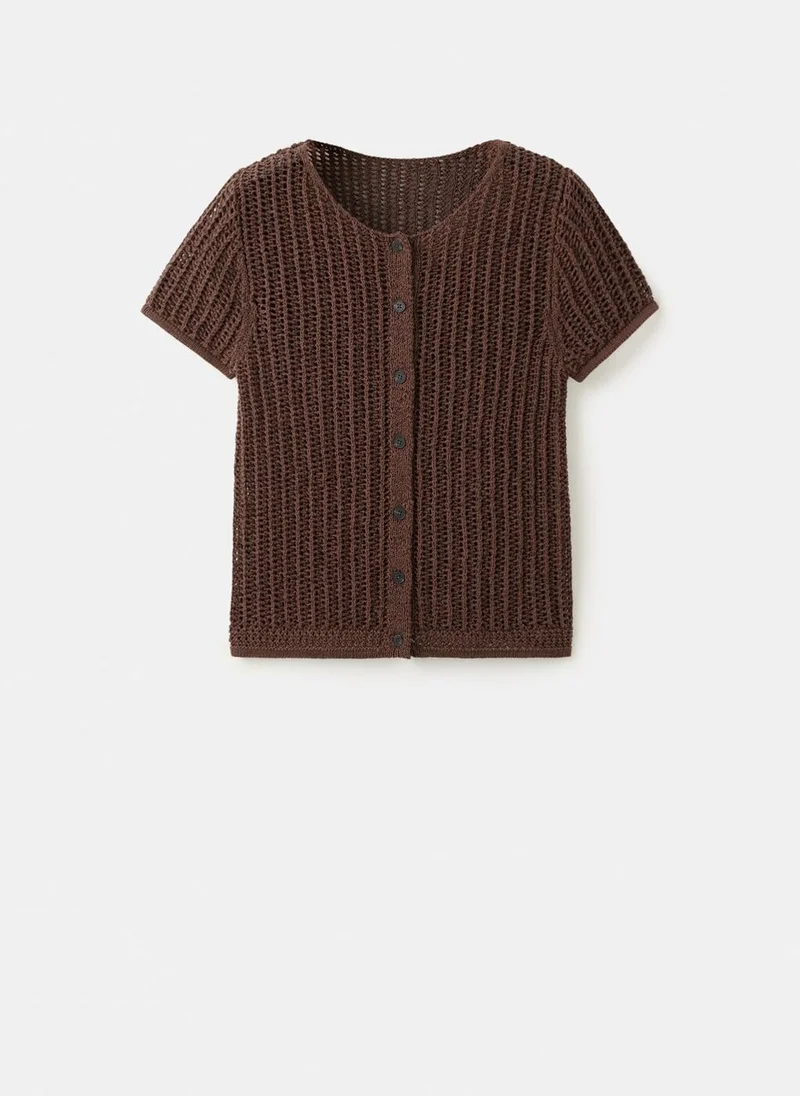 MANGO  Short-sleeved crochet cardigan for Women | Best Price UAE