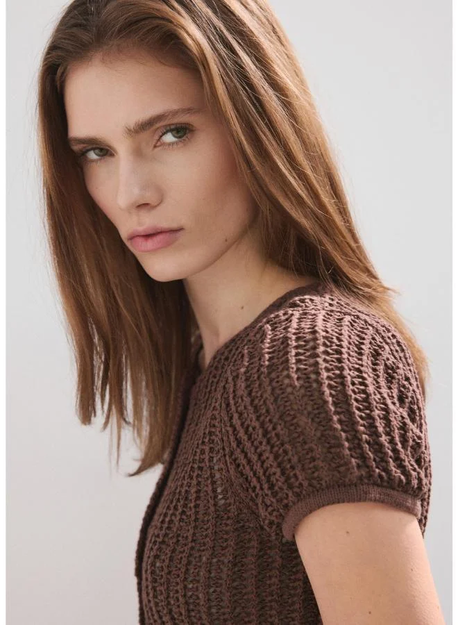 MANGO  Short-sleeved crochet cardigan for Women | Best Price UAE