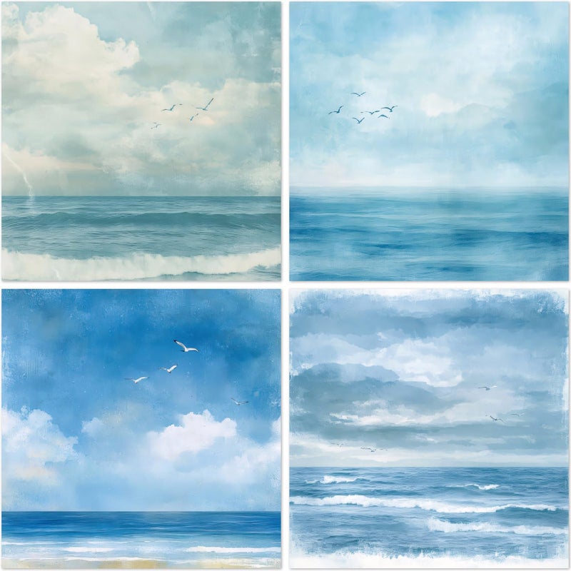 WLXTREE Scrapbook Paper Pad 6x6 Single-Sided Printing,24 Sheets Designer Premium Ocean Sea Waves Patterned Paper Pack for Scrapbooking Card Making Art Album (Coastal Breeze) - Image 3