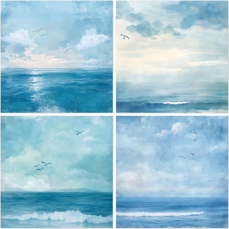 WLXTREE Scrapbook Paper Pad 6x6 Single-Sided Printing,24 Sheets Designer Premium Ocean Sea Waves Patterned Paper Pack for Scrapbooking Card Making Art Album (Coastal Breeze) - Image 4