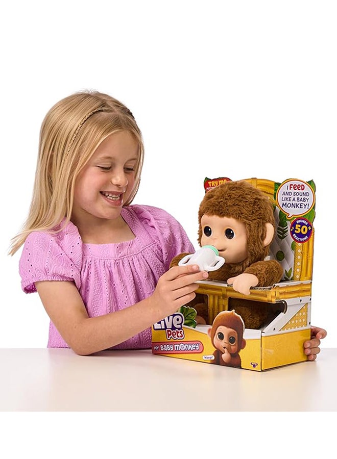 Moose Toys Little Live Pets My Baby Monkey - Mango Plush - Image 4