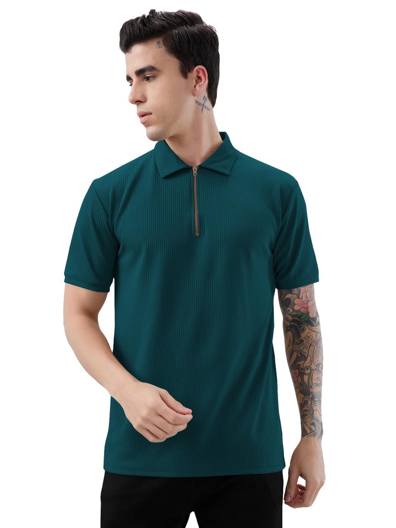 KAJARU Men's Polo T-Shirt Polyester Fabric Casual & Sportswear - Image 1