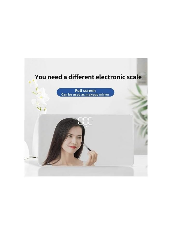 PROMASS Mini Travel Bathroom Scale LCD Hidden Screen USB Charging Mirror Scales Body Digital Weight Scale for Body Weight Room Temperature Measurable- Black - Image 3