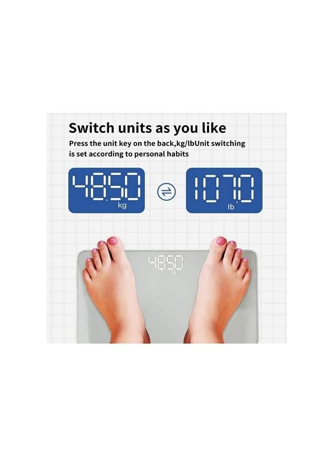 PROMASS Mini Travel Bathroom Scale LCD Hidden Screen USB Charging Mirror Scales Body Digital Weight Scale for Body Weight Room Temperature Measurable- Black - Image 4