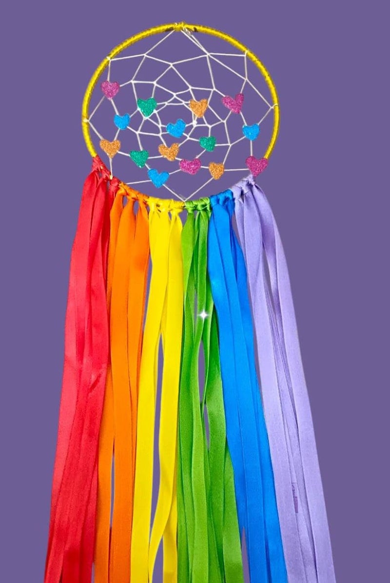 The brown box DIY Dream Catcher Making Kit for Kids & Adults – Complete Craft Kit with 6-Inch Metal Ring, Rainbow Color Ribbons, Glitter Sheets, Weaving Thread, Needles & Glue – Includes Instruction Sheet & Video – Art & Craft Gift - Image 2