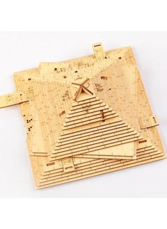 Pyramid Code Lock Wooden Unlock Box Level 10 Difficulty Brain Burning Toy Palace Bamboo Waiter Tray-Color:Pyramid Puzzle