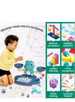 SYOSI Dinosaur Math Balance Toys, Dinosaur Kindergarten Preschool Learning Activities Math Counting Matching Letter Toys   Toddler Educational Toys for 3 4 5 6 7 Year Olds Boys Birthday Gift Game  - Image 5