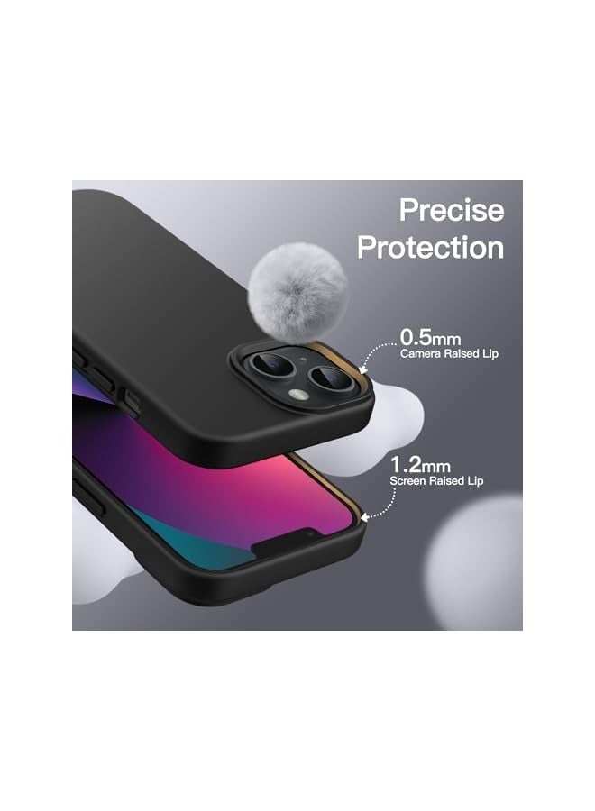 جي تيك حافظة JETech من السيليكون لهاتف iPhone 13 مقاس 6.1 بوصة، حافظة هاتف واقية لكامل الجسم ذات ملمس حريري ناعم، غطاء مقاوم للصدمات مع بطانة من الألياف الدقيقة (أسود) - Image 5