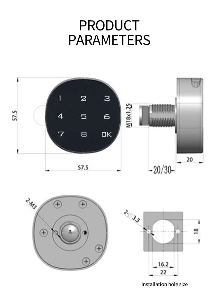 ارواق الذكية الرقمية صندوق البريد الإلكتروني قفل شاشة تعمل باللمس قفل ملف مكتب خزنة فولاذية باب ساونا كلمة المرور لوحة المفاتيح قفل للدرج - Image 5