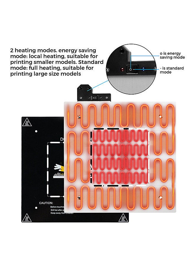 Two Trees - Heated Bed 3D Printer Replacement Compatible with Ender 3S1/Ender 3/ Ender 3 Pro/Ender 3 V2/Ender 3 V2 Neo 235x235mm Zonal Heating Switch 24V 140W / 24V 100W for Creality Ender 3 Series - Image 1