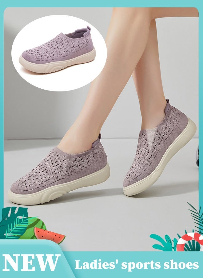 حذاء رياضي نسائي للمشي والجري - خفيف ومتنفس وعصري مع نعل ذاكرة ممتص للصدمات مناسب للتنس والمشي الخفيف - Image 1