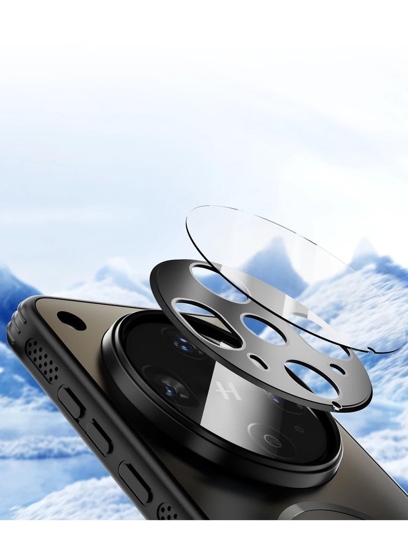 عام غطاء متوافق مع فيفو X200 الترا 5G - غطاء شحن لاسلكي مغناطيسي رفيع جدًا بظهر صلب مطفأ مع حماية العدسة وإطار تبديد الحرارة - Image 3