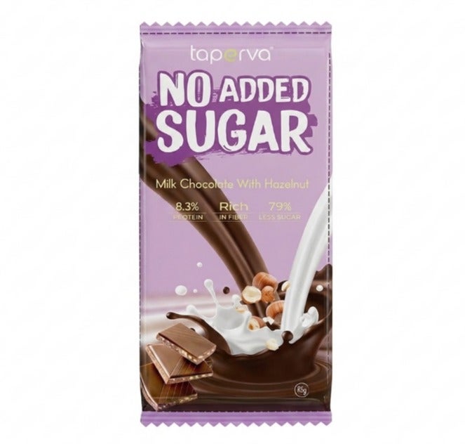 Laperva No Added Sugar Milk Chocolate Bar with Hazelnut High Protein Snack Vegetarian Gluten Free No Added Sugar Sweetened with Stevia & Maltitol 1 Bar - Image 1