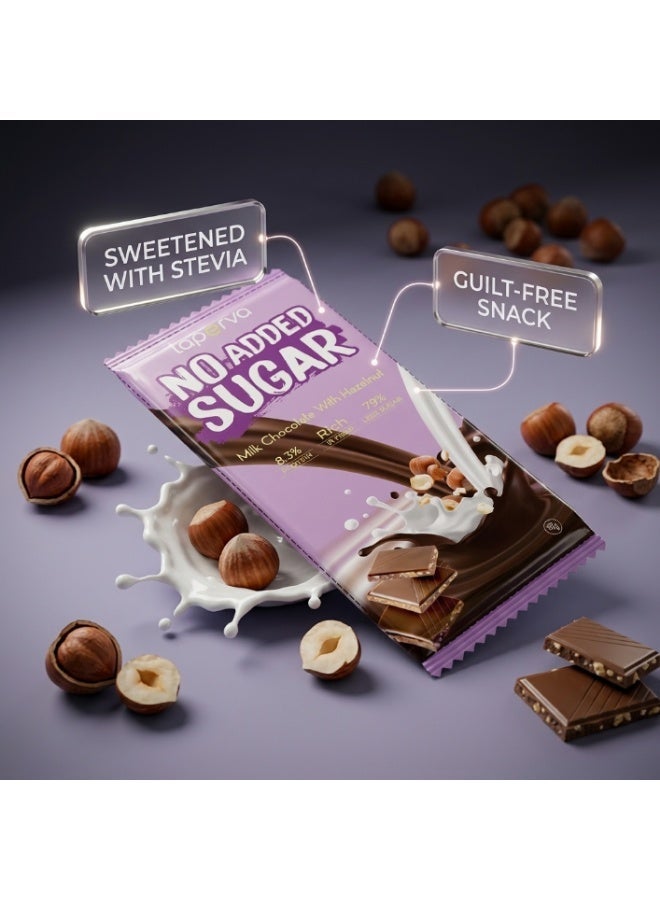 Laperva No Added Sugar Milk Chocolate Bar with Hazelnut High Protein Snack Vegetarian Gluten Free No Added Sugar Sweetened with Stevia & Maltitol 1 Bar - Image 5