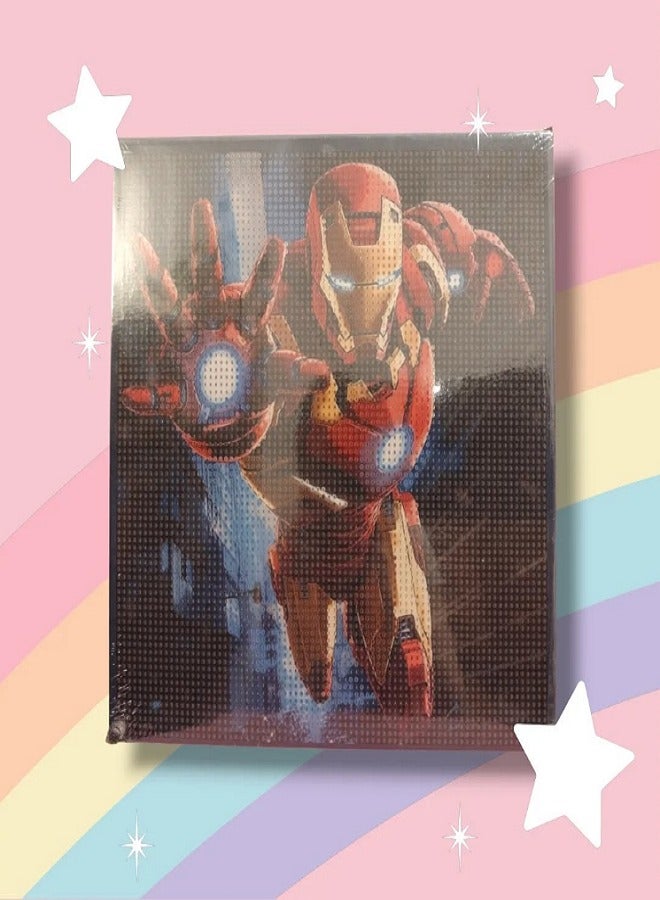 Diy Diamond Painting Kit for Kids Develop Focus Skills and Patience, Improve Visual Coordination 20 X 20 cm  (IronMan) 