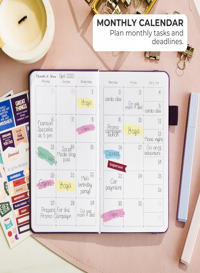 GoGirl Planner and Organizer for Women - Pocket Weekly Planner, Goals Journal & Agenda for Time Management & Productivity. Undated (Purple) - Image 4