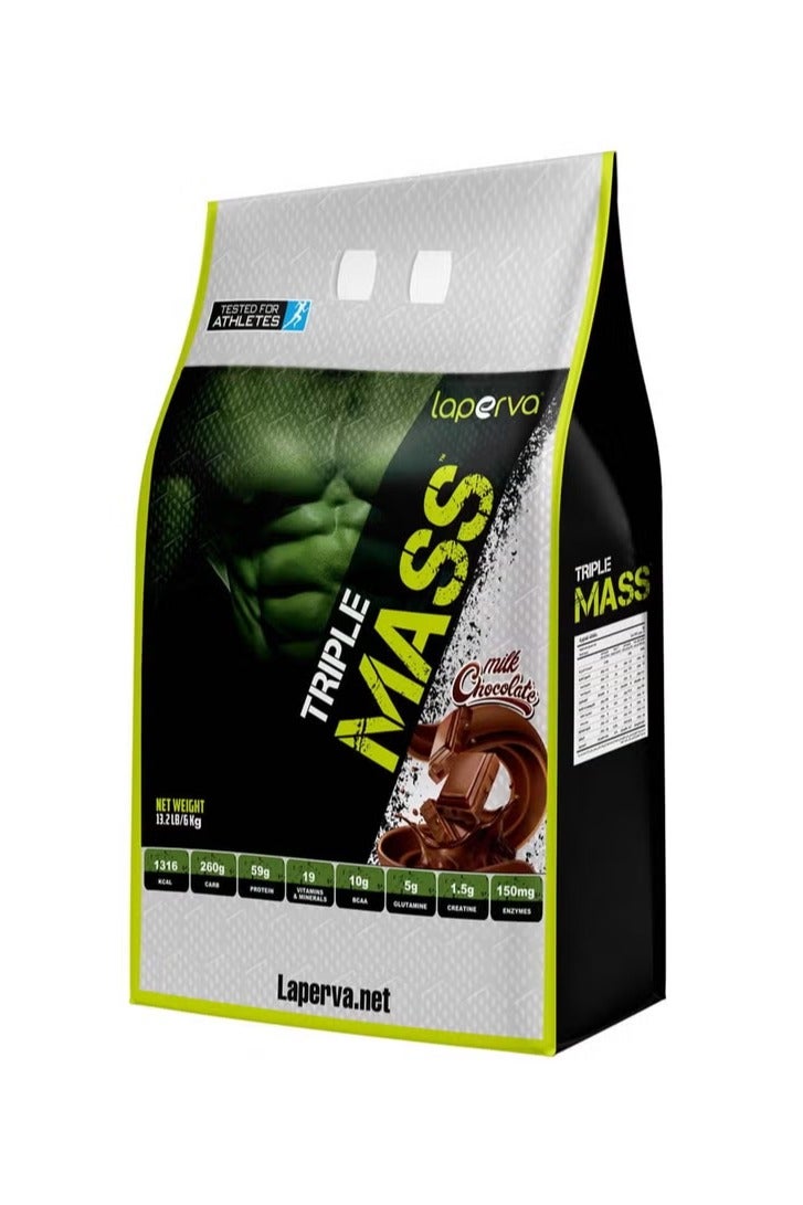 Laperva بروتين تريبل ماس غاينر بنكهة الشوكولاتة بالحليب 13.2 رطل