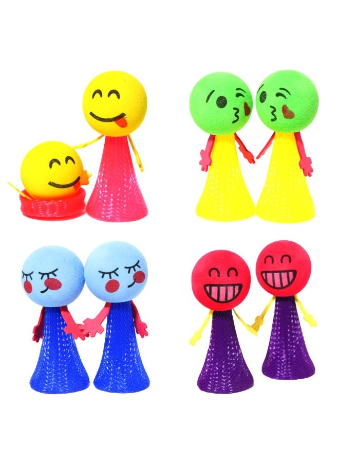 Halamodo 12PCS Jumping Popper Colorful Spring Launchers Bouncy Toy Balls, Emoji Jump Toy, Spring Elf, Jumping Toy, Birthday Gift For Kids, Party Return Gift - Image 2