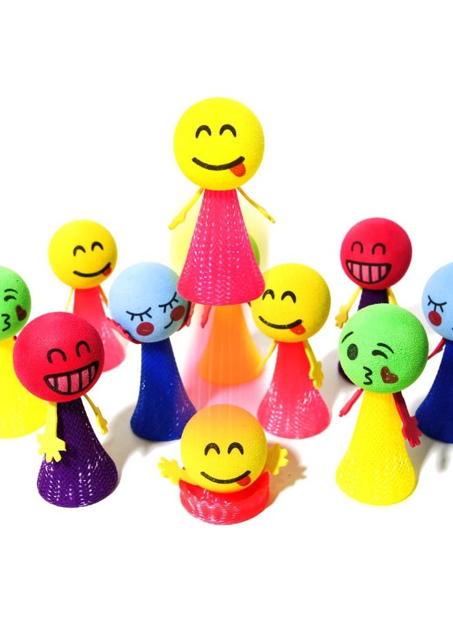 Halamodo 12PCS Jumping Popper Colorful Spring Launchers Bouncy Toy Balls, Emoji Jump Toy, Spring Elf, Jumping Toy, Birthday Gift For Kids, Party Return Gift - Image 1