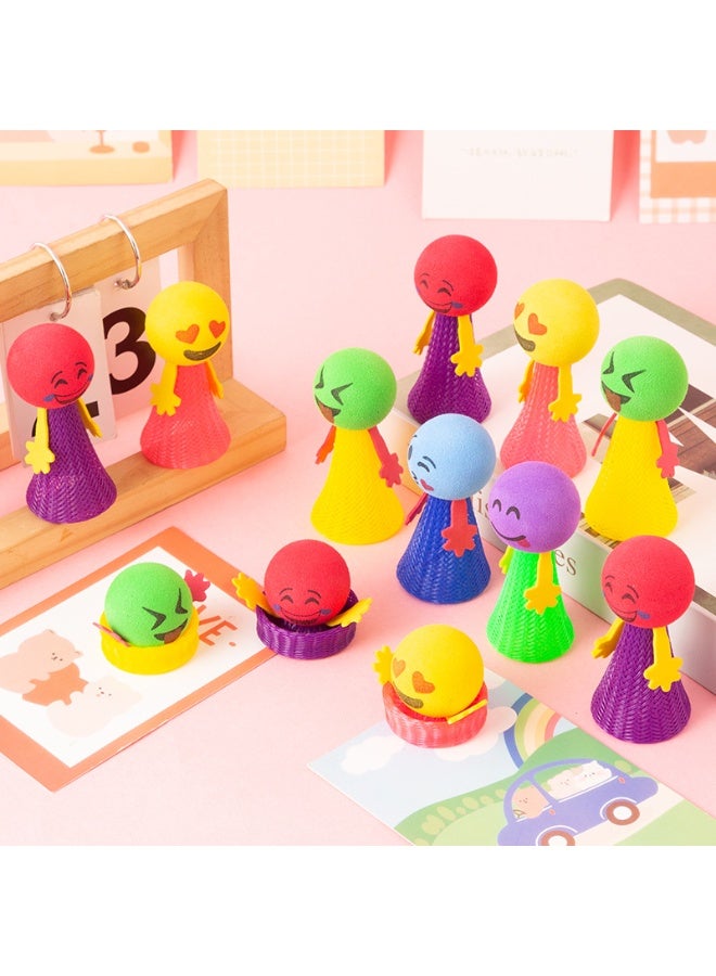 Halamodo 12PCS Jumping Popper Colorful Spring Launchers Bouncy Toy Balls, Emoji Jump Toy, Spring Elf, Jumping Toy, Birthday Gift For Kids, Party Return Gift - Image 3