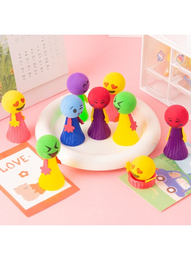 Halamodo 12PCS Jumping Popper Colorful Spring Launchers Bouncy Toy Balls, Emoji Jump Toy, Spring Elf, Jumping Toy, Birthday Gift For Kids, Party Return Gift - Image 5