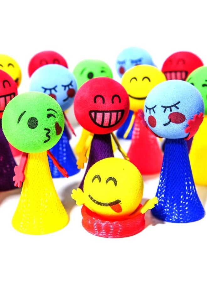Halamodo 12PCS Jumping Popper Colorful Spring Launchers Bouncy Toy Balls, Emoji Jump Toy, Spring Elf, Jumping Toy, Birthday Gift For Kids, Party Return Gift - Image 4