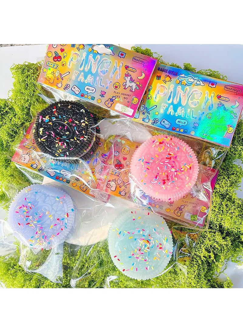 4Pcs Squishy Biscuit Stress Relief Toy Fun Fidget Sensory Toy Cute Squishy Squeeze Toy Pinch Decompression Toy for Anxiety Relaxation for Adults Kids Ideal for Stress Relief Perfect Desk Accessory - Image 2
