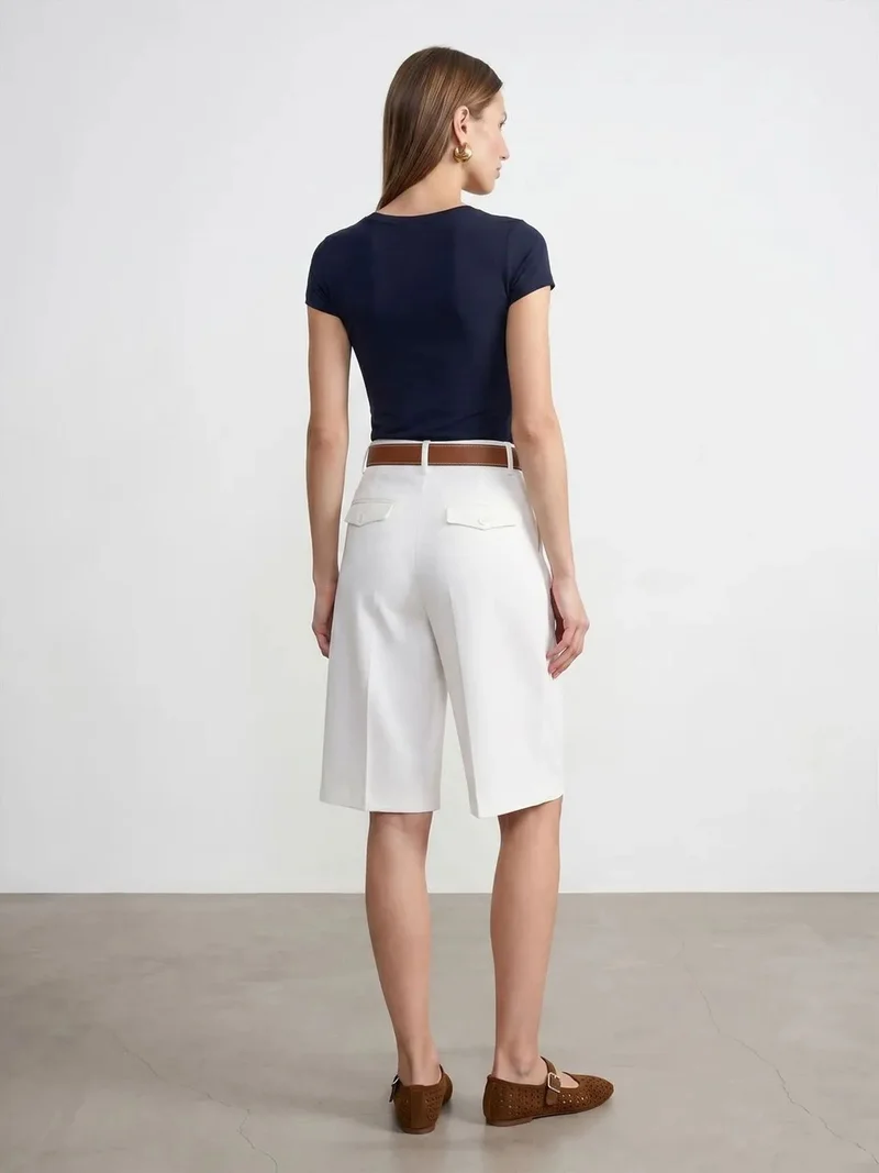 ديلفين DILVIN Slim Fit V-Neck Jersey Blouse