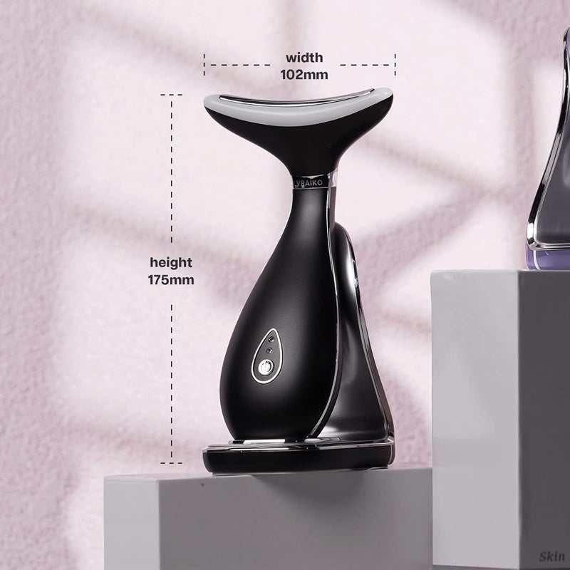 فرايكو جهاز تجديد البشرة LILY، مدلك الوجه والرقبة 3 في 1، أداة سبا للوجه في المنزل وجهاز Microglow اليدوي (أسود مطفي) - Image 5