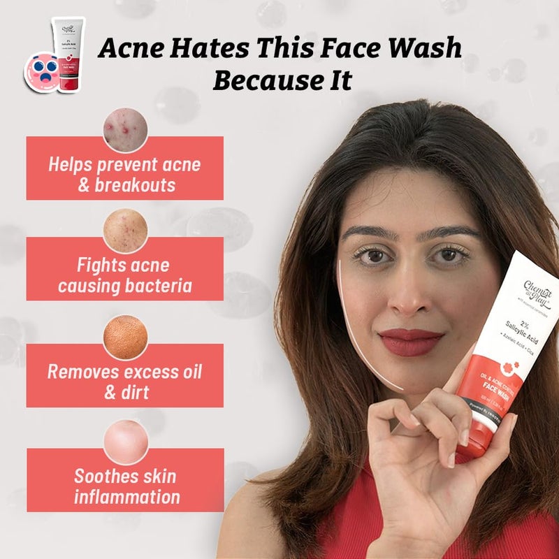 Chemist at Play 2 Salicylic Acid Face Wash For Oily Skin with Niacinamide Prevents Acne Removes Excess Oil Sulphate Free Anti Acne Face Cleanser For Men Women 100 ml - Image 5
