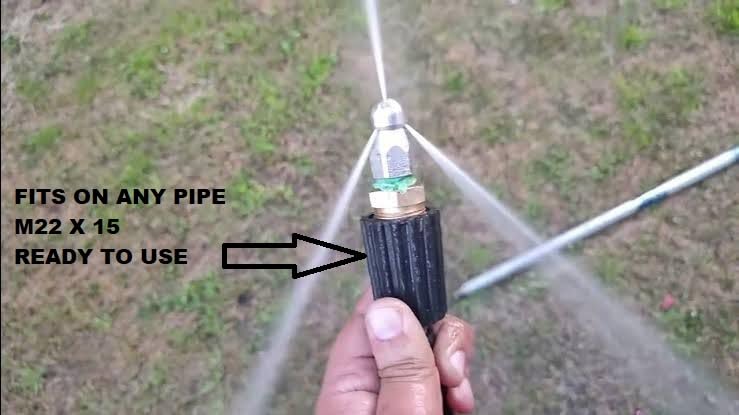 STARQ Quick Connector Rotary Gutter/Sewer/Drain Cleaning Nozzle Attachment For High Pressure Washer (M22x3/8) - Image 4