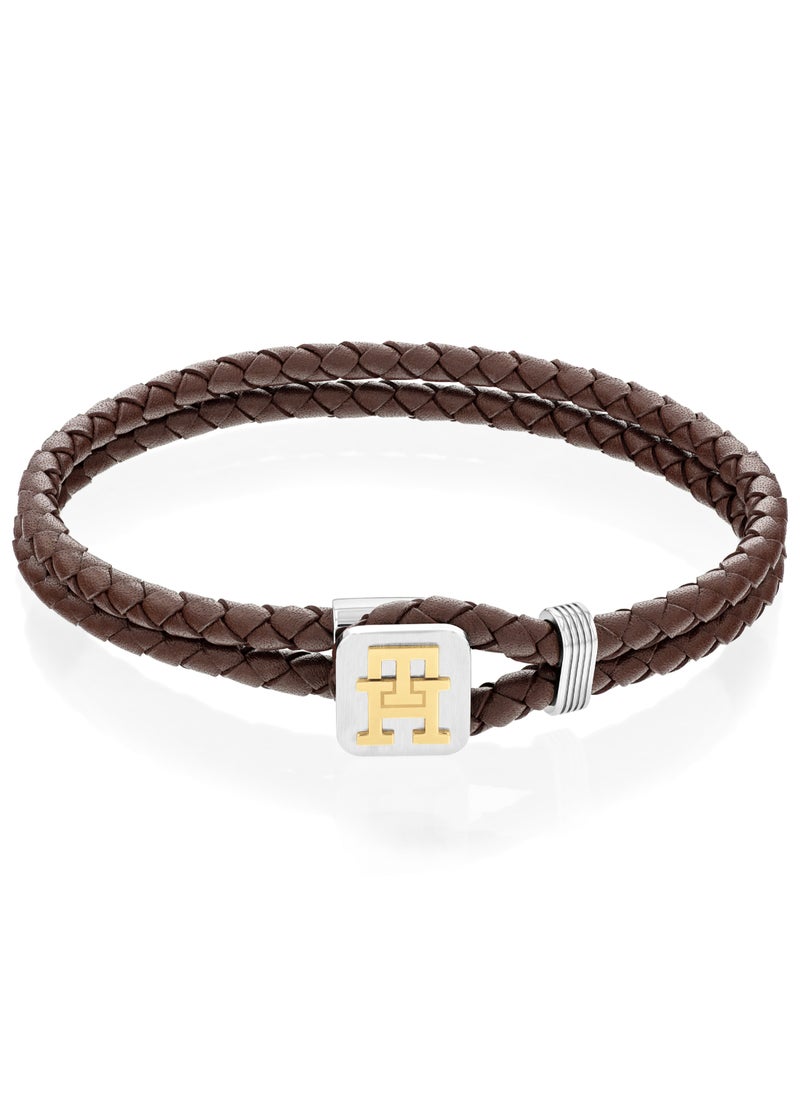 TOMMY HILFIGER TH JEWELRY MONOGRAM LEATHER MENS LEATHER BRACELET - 2790532  - Image 3