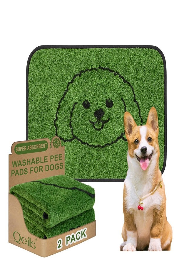 Qeils Reusable Puppy Pads, Washable Pee Pads for Dogs 2 Pack Durable Absorbent Leakproof Dog Training Pads for Home or Travel, Non-Slip Wee Wee Pads Potty Pads 18"x24" - Image 1