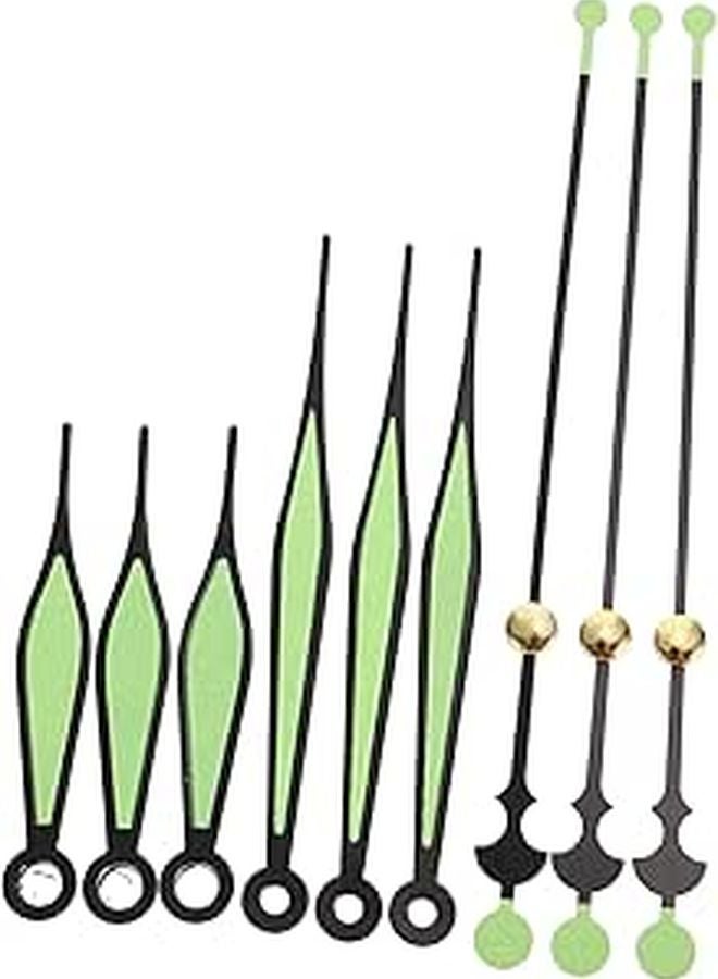 طقم استبدال عقارب الساعة المضيئة 10 مجموعات أجزاء إصلاح ساعة الحائط DIY - Image 1