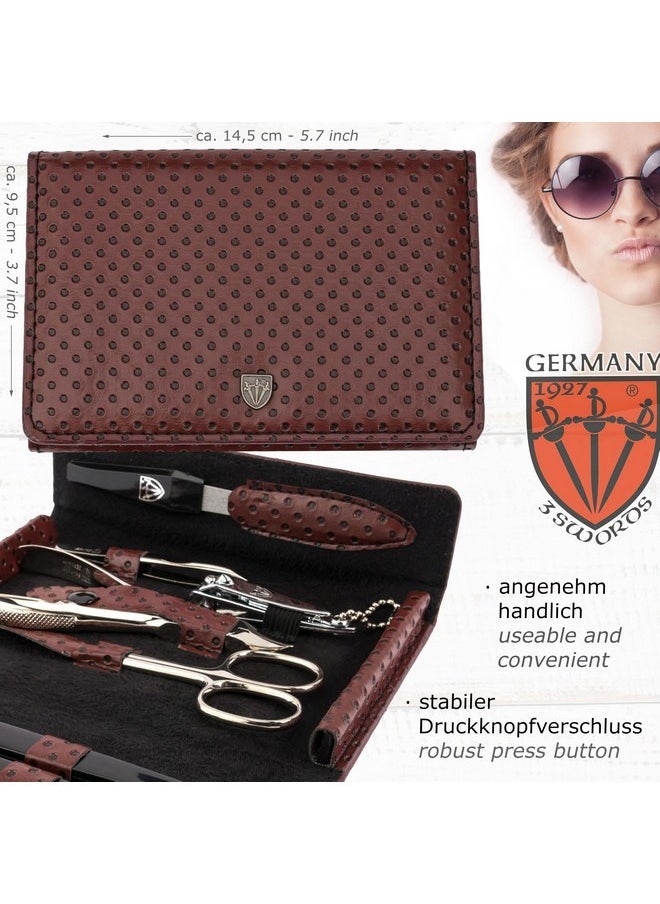 Drei Schwerter - 3 Swords Germany - Brand Quality 9 Piece Manicure Pedicure Grooming Kit Set For Professional Finger & Toe Nail Care Scissors Clipper Fashion Leather Case In Gift Box, Made In Solingen Germany (81201) - Image 1