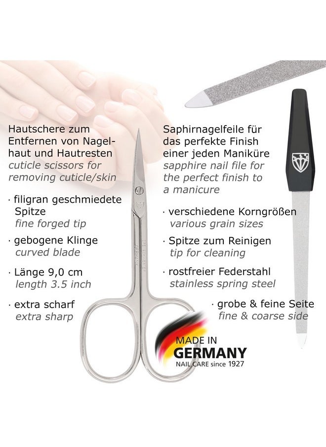 Drei Schwerter - 3 Swords Germany - Brand Quality 9 Piece Manicure Pedicure Grooming Kit Set For Professional Finger & Toe Nail Care Scissors Clipper Fashion Leather Case In Gift Box, Made In Solingen Germany (81201) - Image 1