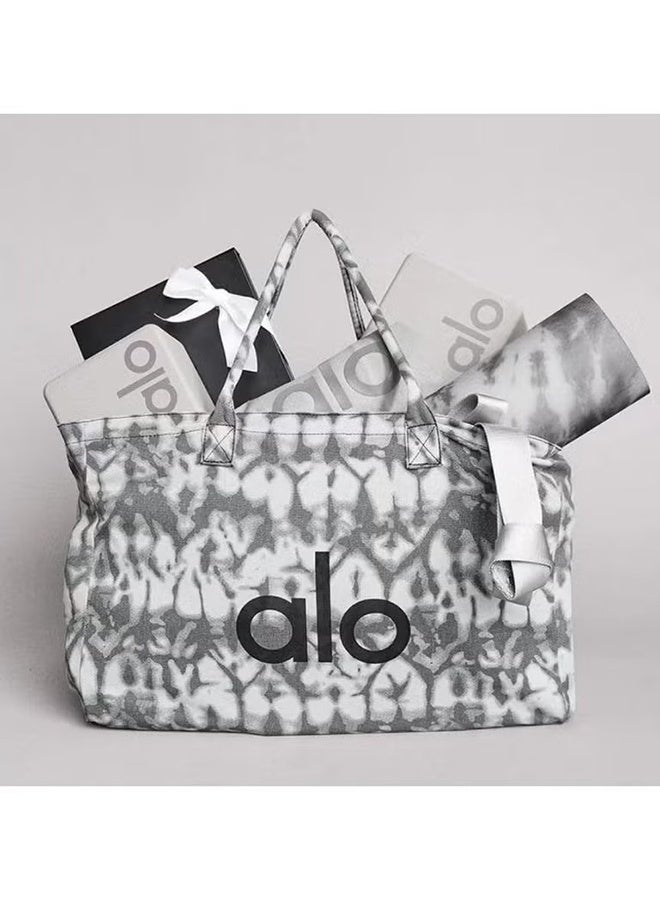 Alo Yoga Canvas Tote Bag, Iconic Shopper Tote, Large-capacity Shopping Bag - Gray - Image 3