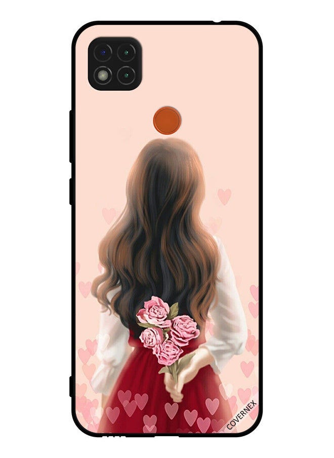 Covernex Protective Case Cover For Xiaomi Redmi 9C Girl Hiding Flowers  - Image 1