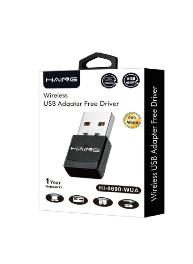 Haing USB WiFi Bluetooth Adapter, External Dual-Band 2.4/5GHz Wireless Network Receiver with Speed ​​up to 600Mbps, Mini WiFi Dongle for PC/Laptop/Desktop - Image 1