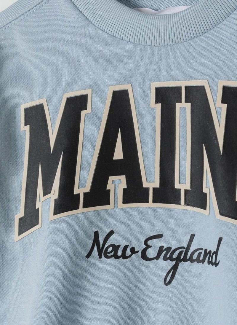 MINOTI Boys Crew Sweatshirt with Print  - Image 4