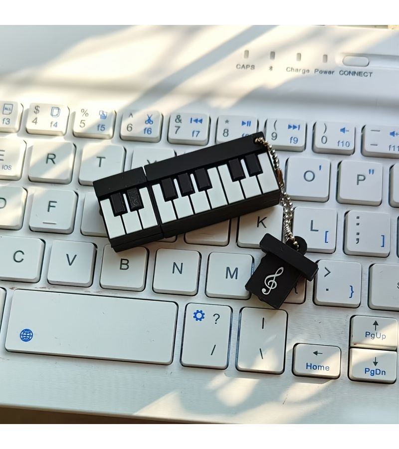 ذاكرة فلاش USB بسعة 128 جيجابايت بتصميم مفاتيح البيانو باللونين الأبيض والأسود، عصا ذاكرة محمولة هدية لعشاق الموسيقى - Image 5